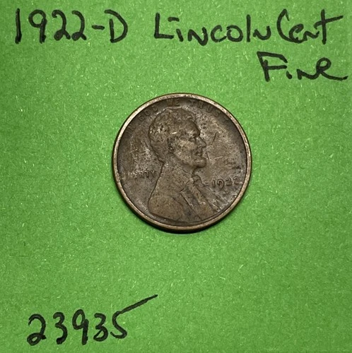 1922 D Lincoln Wheat Cent / Penny 1c Fine