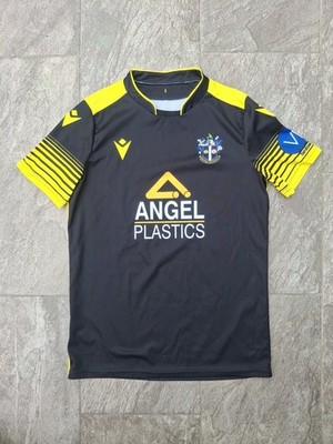 Sutton United Third Trikot Macron Large schwarz/gelb 2021/22