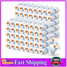 300 Pcs 4 Inch Mini Paint Roller Cover 1/2" Nap Microfiber Roller Covers, Sma...