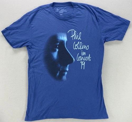 Phil Collins In Concert 2019 Tour T-Shirt Mens M Blue Band T Vintage vintage concert t-shirt, vintage, single stitch, B+ condition