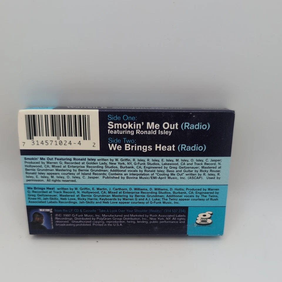 Warren G Warreng single Smoking me out  Tape cassette - Image 2 of 2