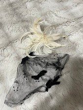 Women's Vintage Hair Accessories One Size Black White Feather Veil