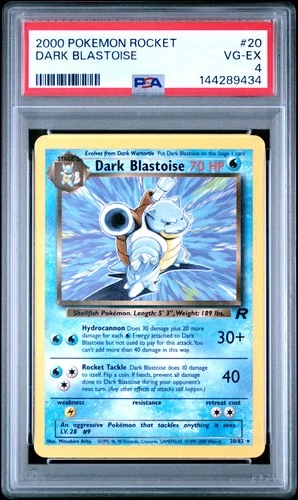 2000 POKEMON ROCKET #20 DARK BLASTOISE PSA 4