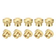 Brass Knurled Thumb Nuts, M3x0.5mm Round Stepped Knobs Fasteners 24Pcs