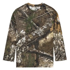 Realtree and Mossy Oak Youth Camo Long Sleeves Crewneck Cotton T-Shirts for K...