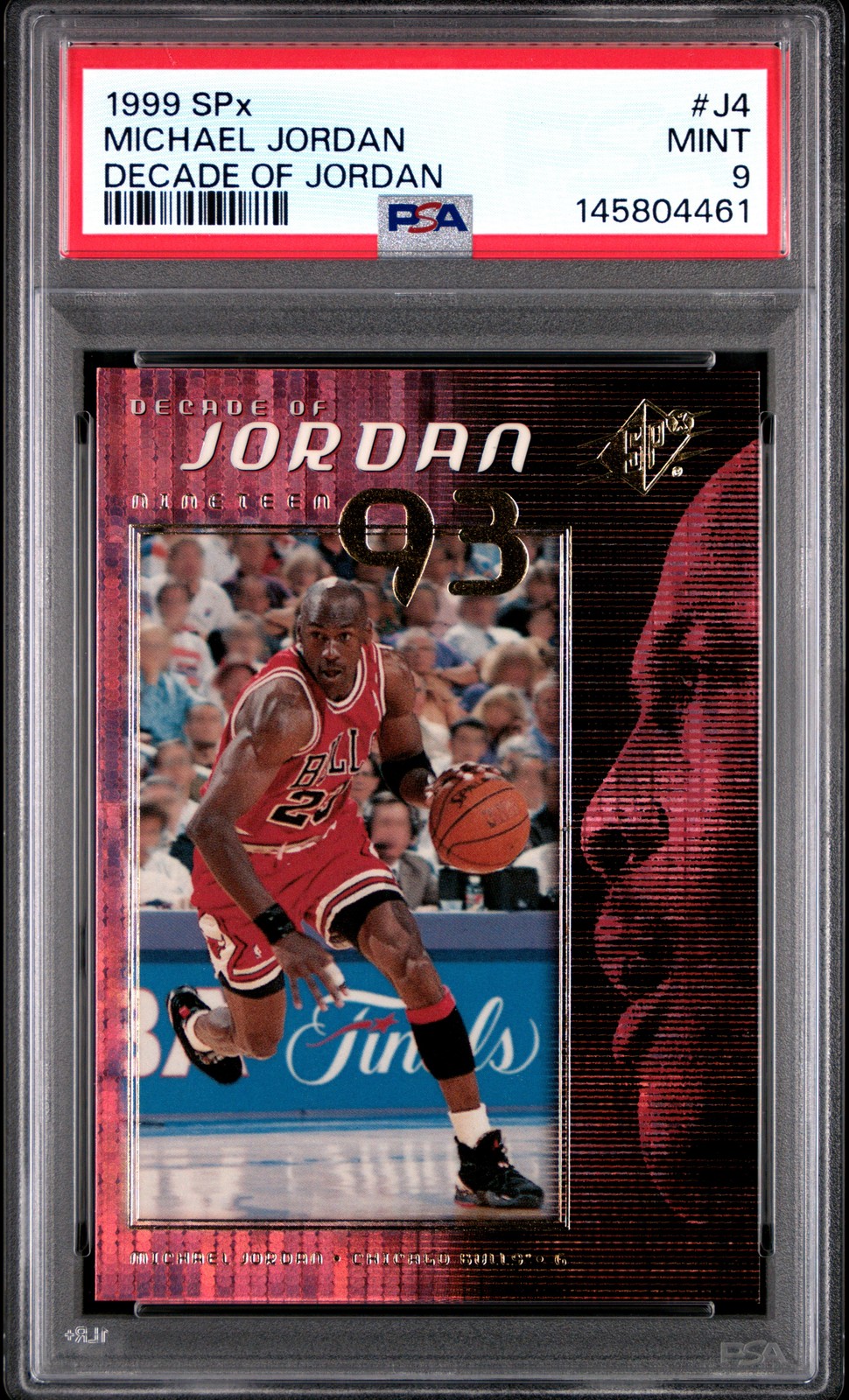 1999 SPX DECADE OF JORDAN DECADE OF JORDAN #J4 MICHAEL JORDAN PSA 9