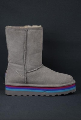 Women Bearpaw Winter Boots Grey Suede 40