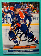 SIGNED CRAIG MUNI 1992-1993 FLEER ULTRA HOCKEY CARD - OILERS