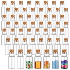 100 PCS 10ml Mini Plastic Bottles with Corks Stoppers Small Potion Jar