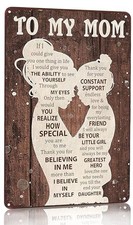 To My Mom Sign - Heartfelt I Love You Mom Gift from Daughter, Home Decor for