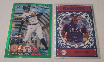 JOSH JUNG #21/99 - 23 Topps Chrome Green Sonar SP RC + Ascensions SP Rangers  !