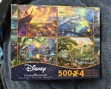Thomas Kinkade Disney Jigsaw Puzzles Set of 4, 500 Pieces Each 18 x 14"