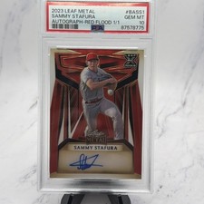 2023 Leaf Metal  Autographs Sammy Stafura Red Flood 1/1 Rookie Auto Gem Mint 10