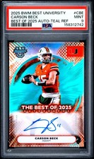 2025 BOWMAN BEST UNIVERSITY BEST OF 2025 AUTO #CBE CARSON BECK 14/15 PSA 9