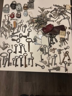Großer Posten alte Schlüssel & 7 Schlösser | Konvolut für Bastler Deko Lockpicki