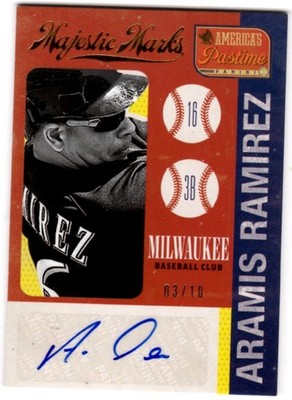 2013 Panini America's Pastime Majestic Marks Gold #MMAR Aramis Ramirez AU  #3/10