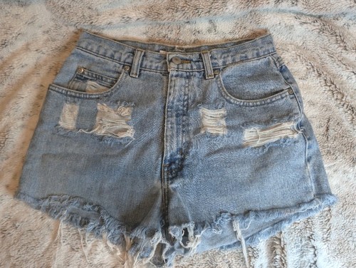 Geoffrey Beene, Vintage Geoffrey Beene High Rise Distressed Jean Cut Off Shorts Womens 6 Cotton