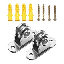 2Pcs Small Pulley Block Wheel DIY Kit 304 Stainless Steel Detachable LoadingView