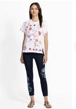 NWT Johnny Was The Pull On Cropped Skinny Edwin Medium Embroidered Jeans