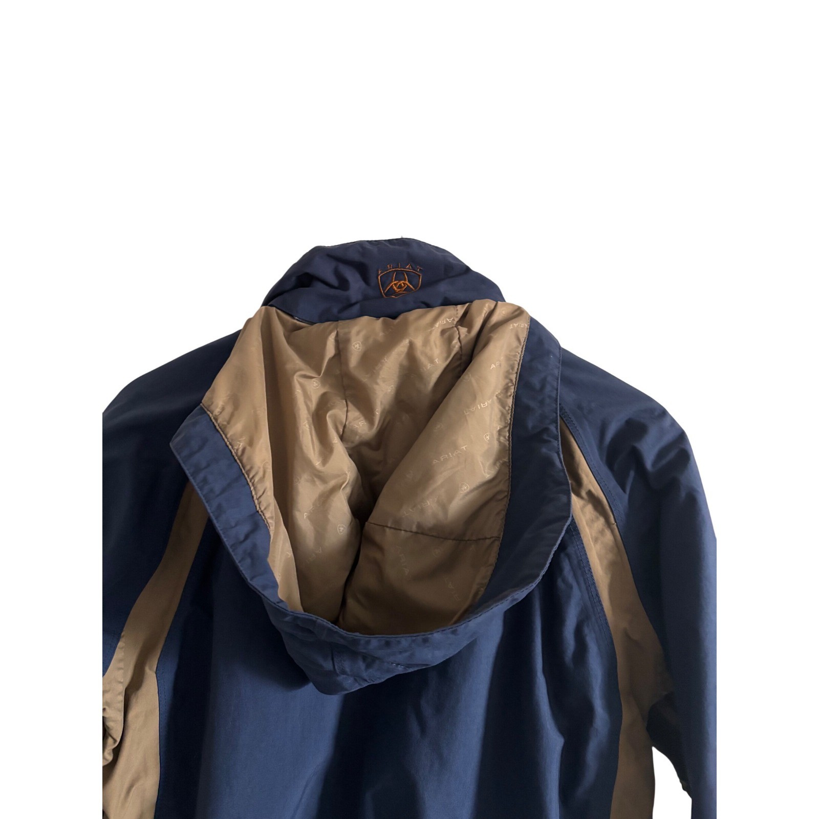 Ariat Womens Blue Tan Full Zip Hooded Jacket Size Medium