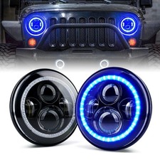 Xprite 7" inch 90W LED Headlights with Turn Signal Jeep Wrangler 1997-2007 Halo
