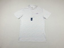 Johnnie-O Performance Polo Shirt Mens M White Desert Vacay UPF 50 Stretch NEW