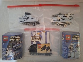 Lot LEGO Star Wars Interceptor 6965, TIE X-Wing 4484, AT-ST 4486, Y-Wing, Bomber