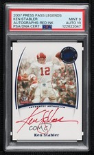 2007 Legends Saturday Signatures Red Ink Ken Stabler PSA 9 MINT Auto HOF s5j
