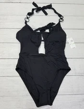 Trina Turk Monaco Ring One Piece Swimsuit Womens Size 8 - Black