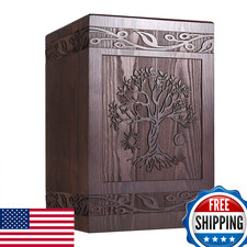 Cremation Urn for Human Ashes Adult - Tree of Life Wooden Box, 222 Cu. In.