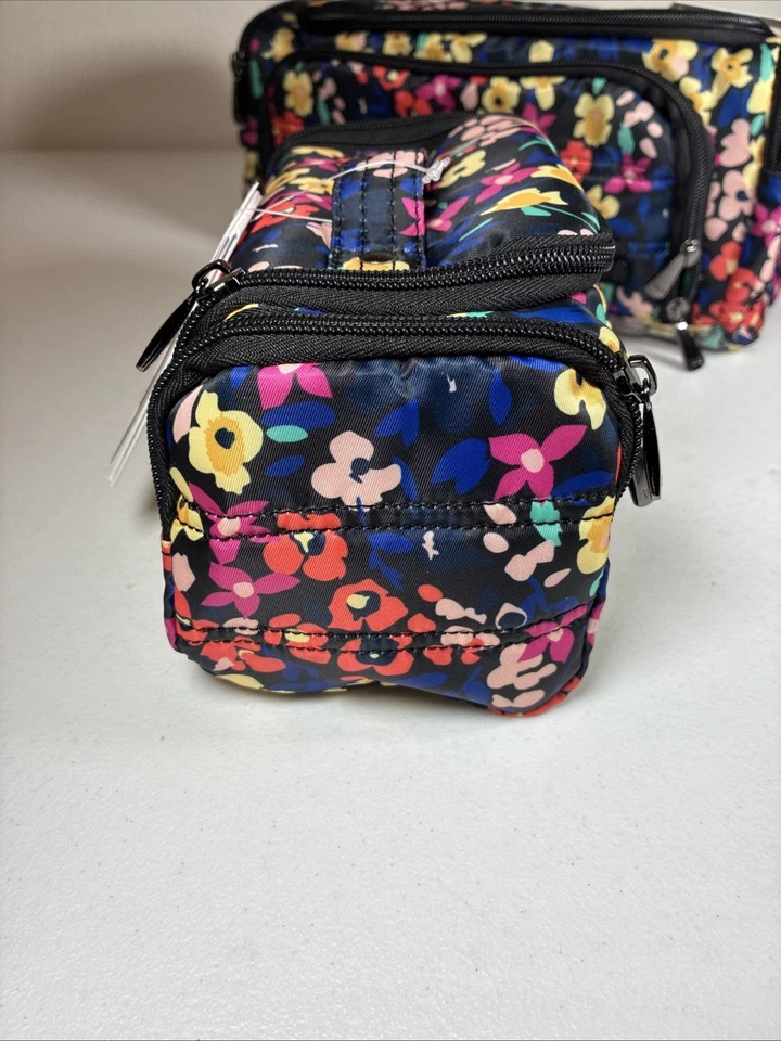 Carrito con orejetas + trolley dúo estuches cosméticos brezo flor silvestre negro nuevo con etiquetas Foto 4 de 4