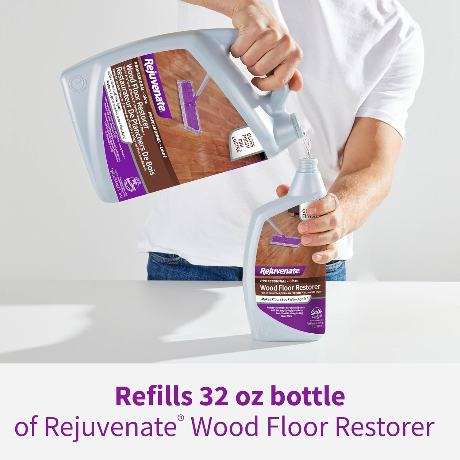 Professional Wood Floor Restorer and Polish with Durable Finish Easy Mop on Appl