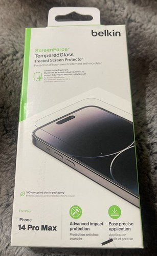 Belkin Screen Force Tempered Glass Treated Protector for Apple iPhone 14 Pro - Picture 2 of 3