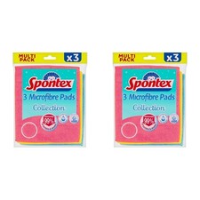 Image of Spontex Microfibre Pads, 3 Count (Pack of 2)
