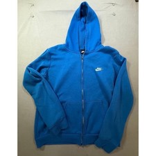 Nike Blue Full Zip Hoodie Hooded Sweatshirt Athletic Casual Mens XL Long Sleeve