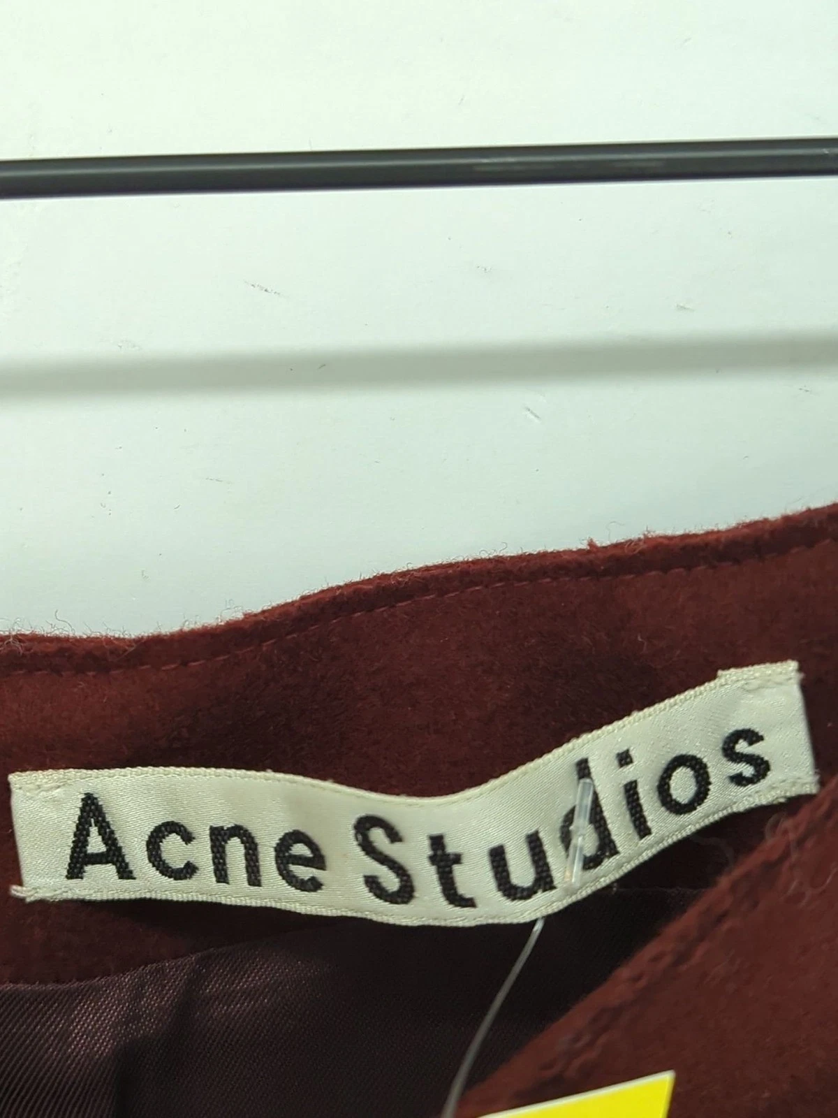 Acne Studios Gonna Midi Donna UK 12 Lana Marrone con Nylon Midi A Line