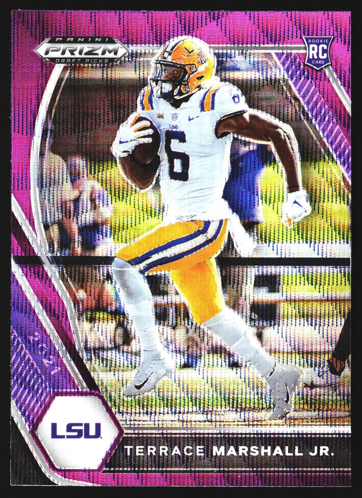 Terrace Marshall Jr. 2021 Panini Prizm Draft Purple Wave Prizm Rookie LSU Tigers