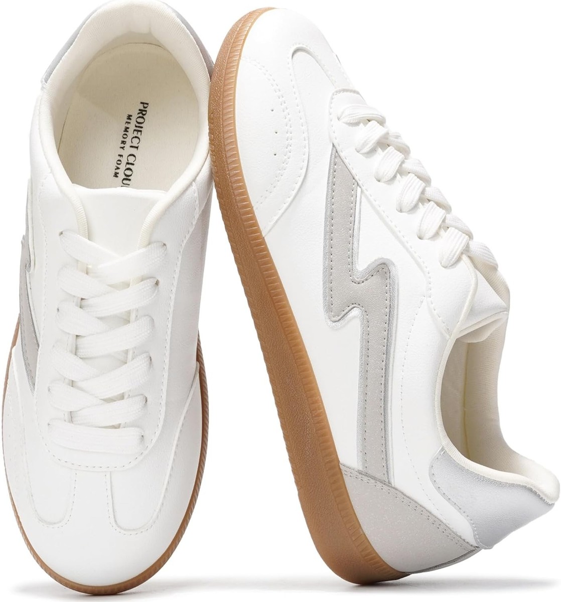 洋書『High Quality Design on a Low Budget』 Project Cloud Sneakers for Women - Lace-Up Shoes Trendy 7.5