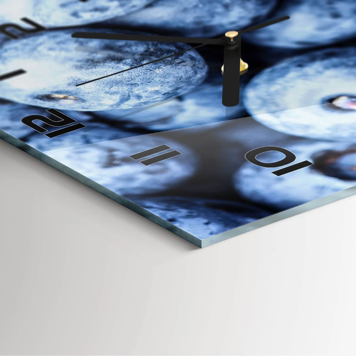 Reloj de Pared Rectangular Vertical Premium de Cristal Arándanos 30x60 cm