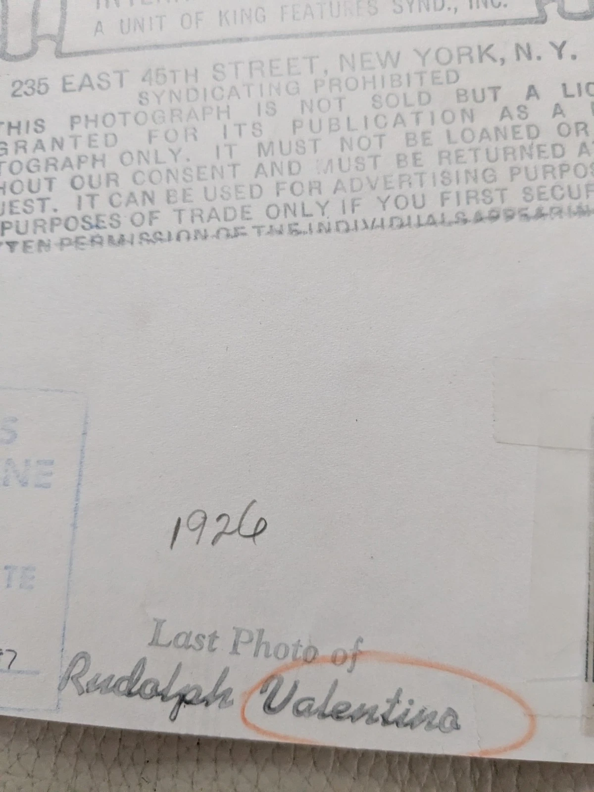 Rudolph Valentino、1926年国際ニュース写真最後の写真 - 画像2/5