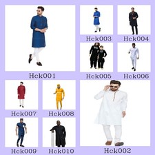 Mens Kurta with Pajama Traditional Designer Cotton Top Indian Kurta