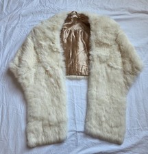 Vintage Real Fur Cream Stole, Cape, Wrap Onesize