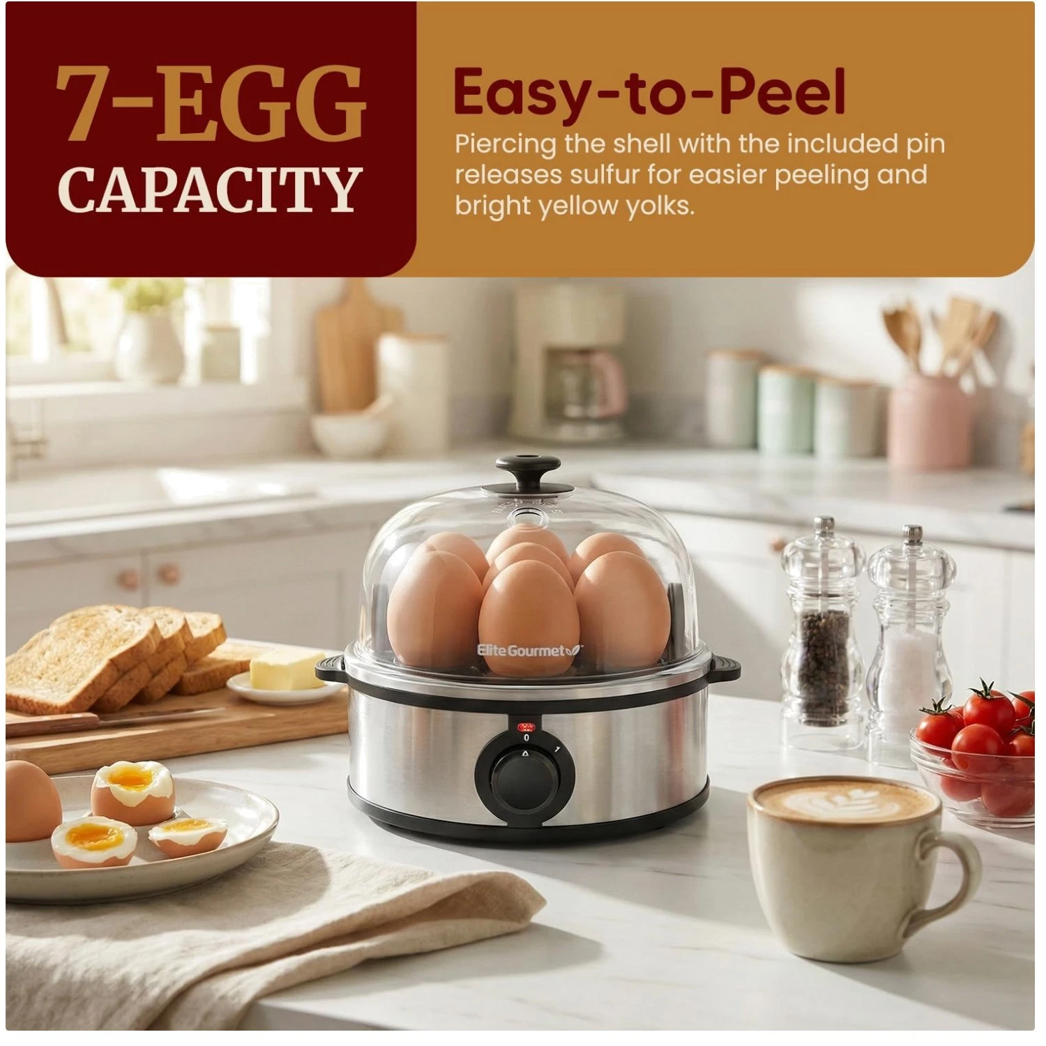 Versatile Egg Cooker with Buzzer & Auto Shut-Off