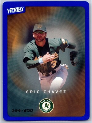 2003 Upper Deck Victory #63 Eric Chavez Tier 3 Blue /650