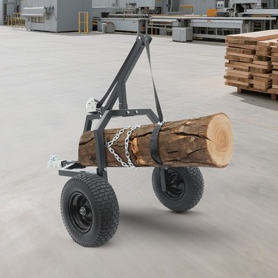 2 Wheel ATV Log Skidding Arch 1600lbs Log Holder for Wood Transport Black 24in