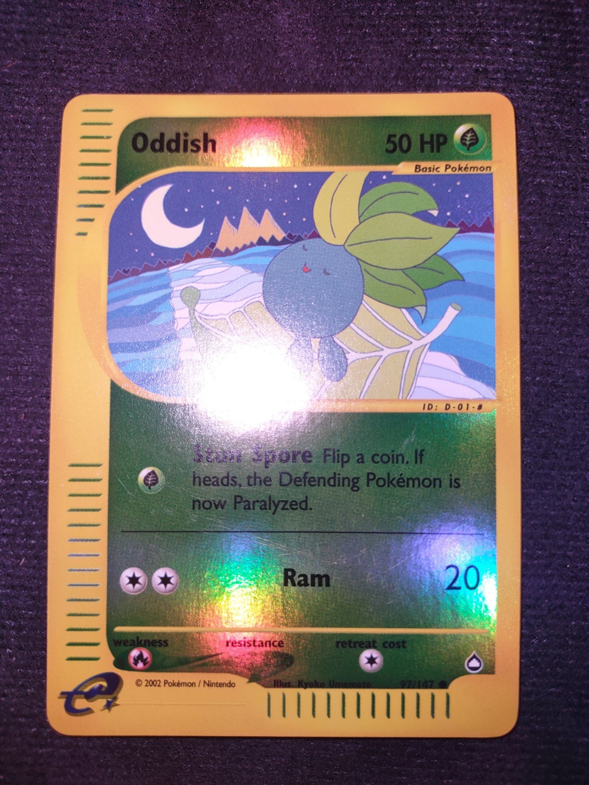 Oddish 97/147 Reverse Holo Pokemon Trading Card Game eCard Aquapolis Near Mint