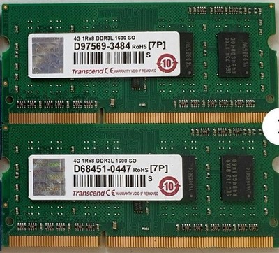 2x 4GB ram ddr3L 1600 Transcend für Laptop portofrei