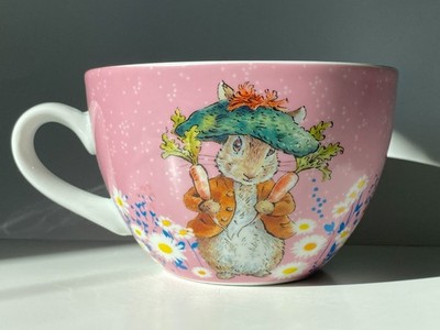 Easter Decor Beatrix Potter Peter Rabbit Pink Floral Tea Cup Mug Zrike China