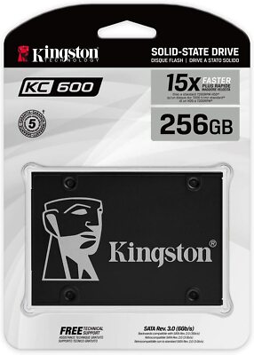 Kingston KC600 256GB Interne SSD SATA 2,5'' 3D TLC NAND