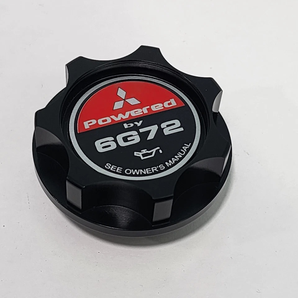 TAMPA DE ÓLEO DE TARUGO DE MOTOR DE ALUMÍNIO PRETA PARA MITSUBISHI 3000GT TWIN TURBO 6G72 V6 - Imagem 4 de 4